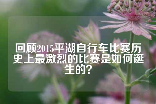 回顾2015平湖自行车比赛历史上最激烈的比赛是如何诞生的？